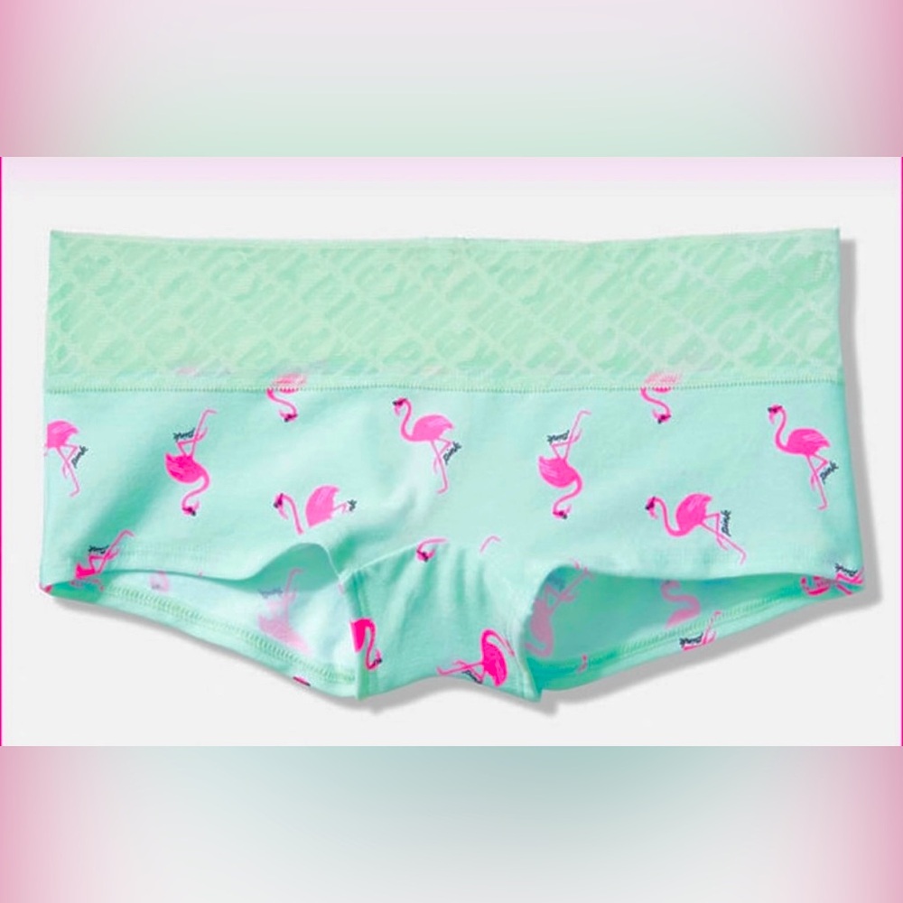 Victoria’s Secret Pink boyshort panties PINK panties pink logo lace panties